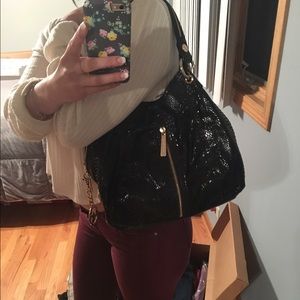 Black Michael Kors  snakeskin leather purse